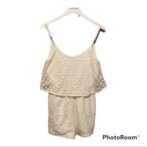 BETHANY MOTA | white Lace overlay Romper | NWT | Size M